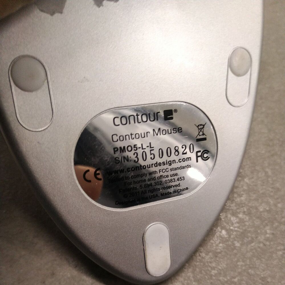 Contour Design PM05-L-L Large Left Handed Contour Mouse Light Gray Tested - Picture 6 of 8